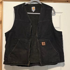 Men’s Black Carhartt Sherpa Lined Best - Large